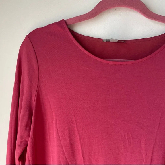 COS raspberry pink silk back long sleeve top  S - Picture 3 of 12